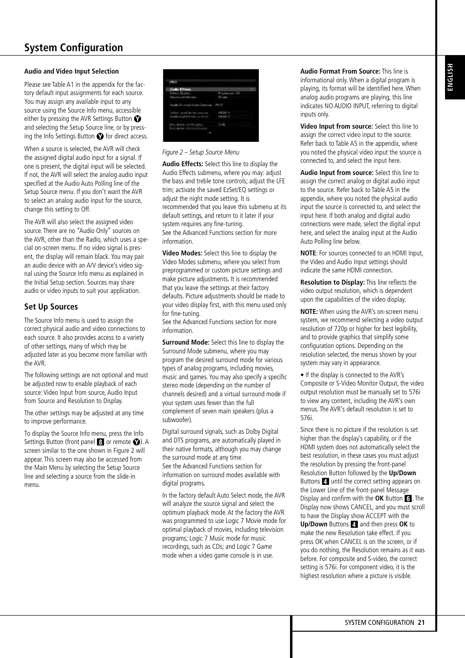 System configuration | Harman-Kardon AVR 355 User Manual | Page 21 / 58