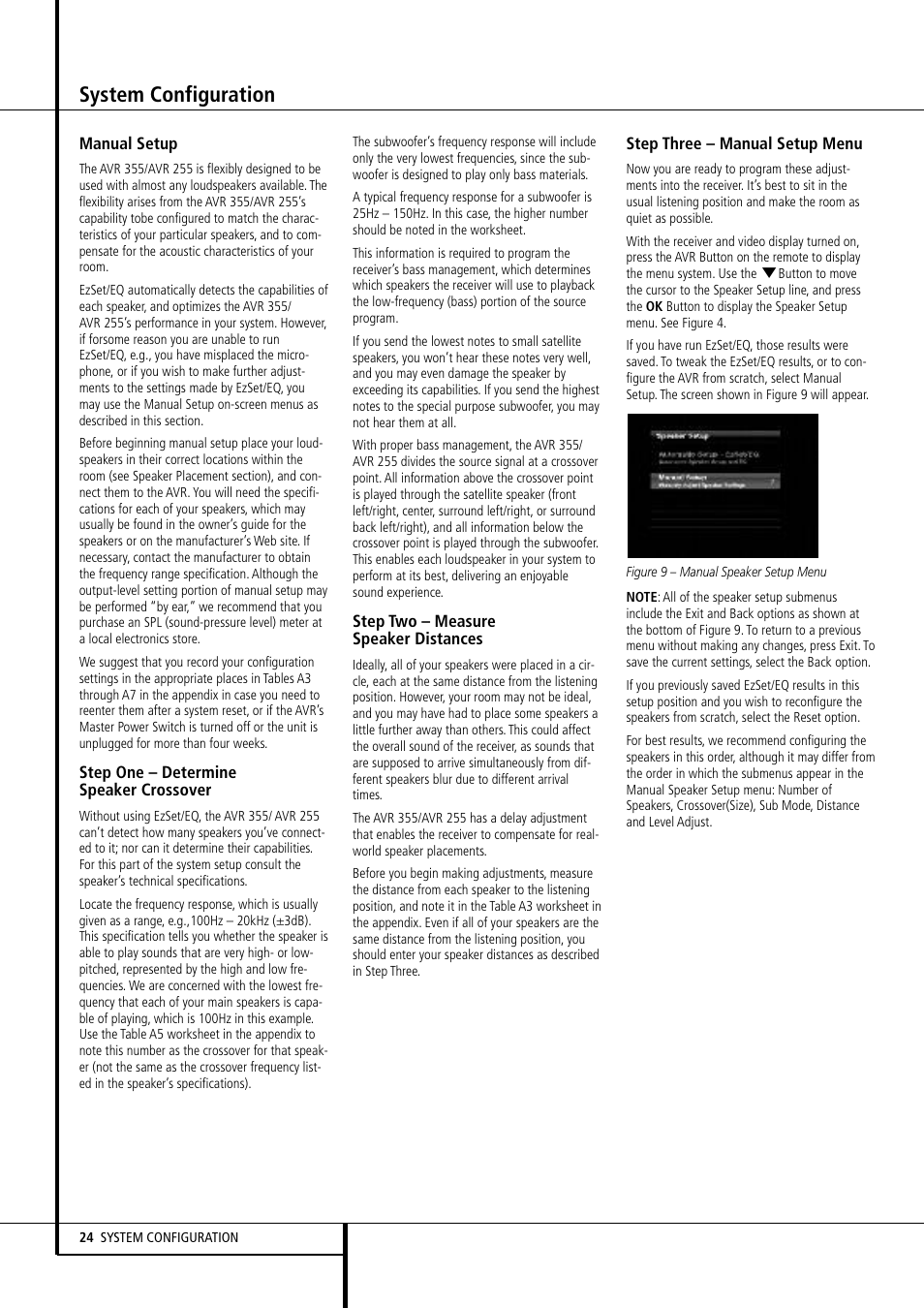 System configuration | Harman-Kardon AVR 355 User Manual | Page 24 / 58