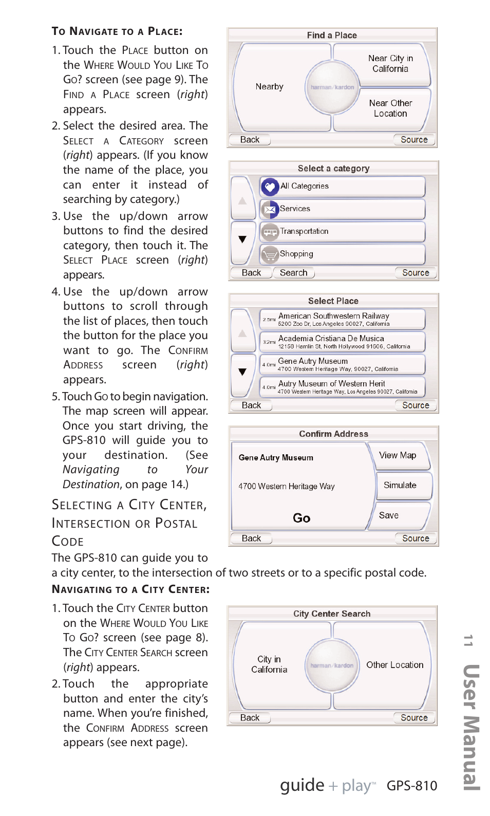 User manual, Ed i u g, Y a l p | Gps-810 | Harman-Kardon GPS-810 User Manual | Page 11 / 44