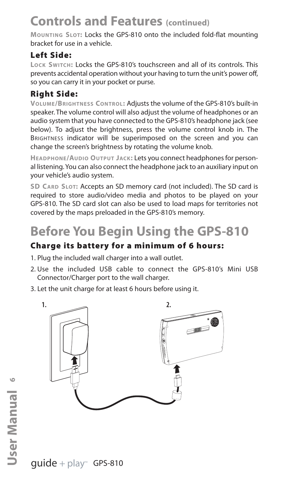 Controls and features, Before you begin using the gps-810, User manual | Ed i u g, Y a l p | Harman-Kardon GPS-810 User Manual | Page 6 / 44