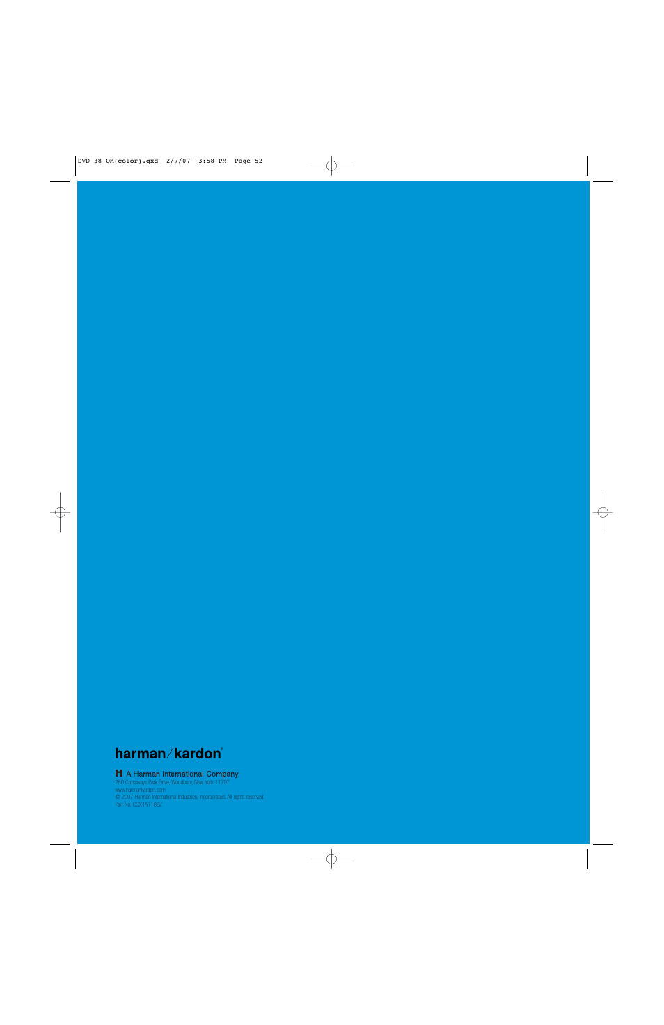 Harman-Kardon DVD 38 User Manual | Page 52 / 52