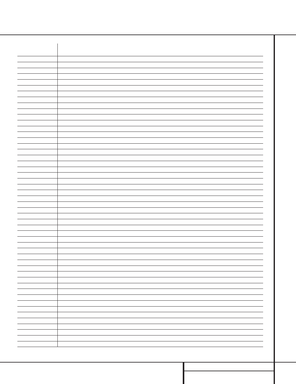Setup code table: vcr | Harman-Kardon 210 User Manual | Page 41 / 52
