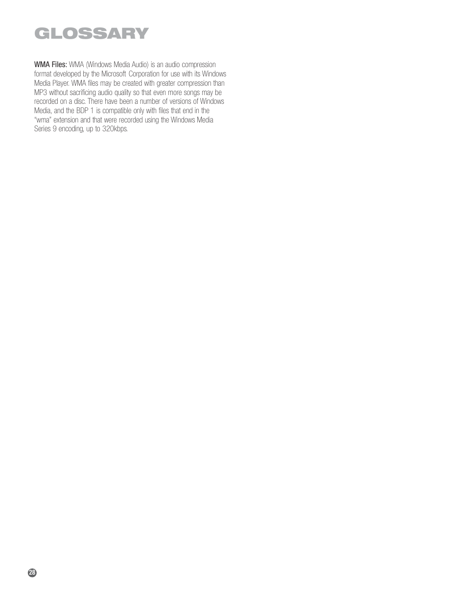 Glossary | Harman-Kardon BDP 1 User Manual | Page 28 / 33