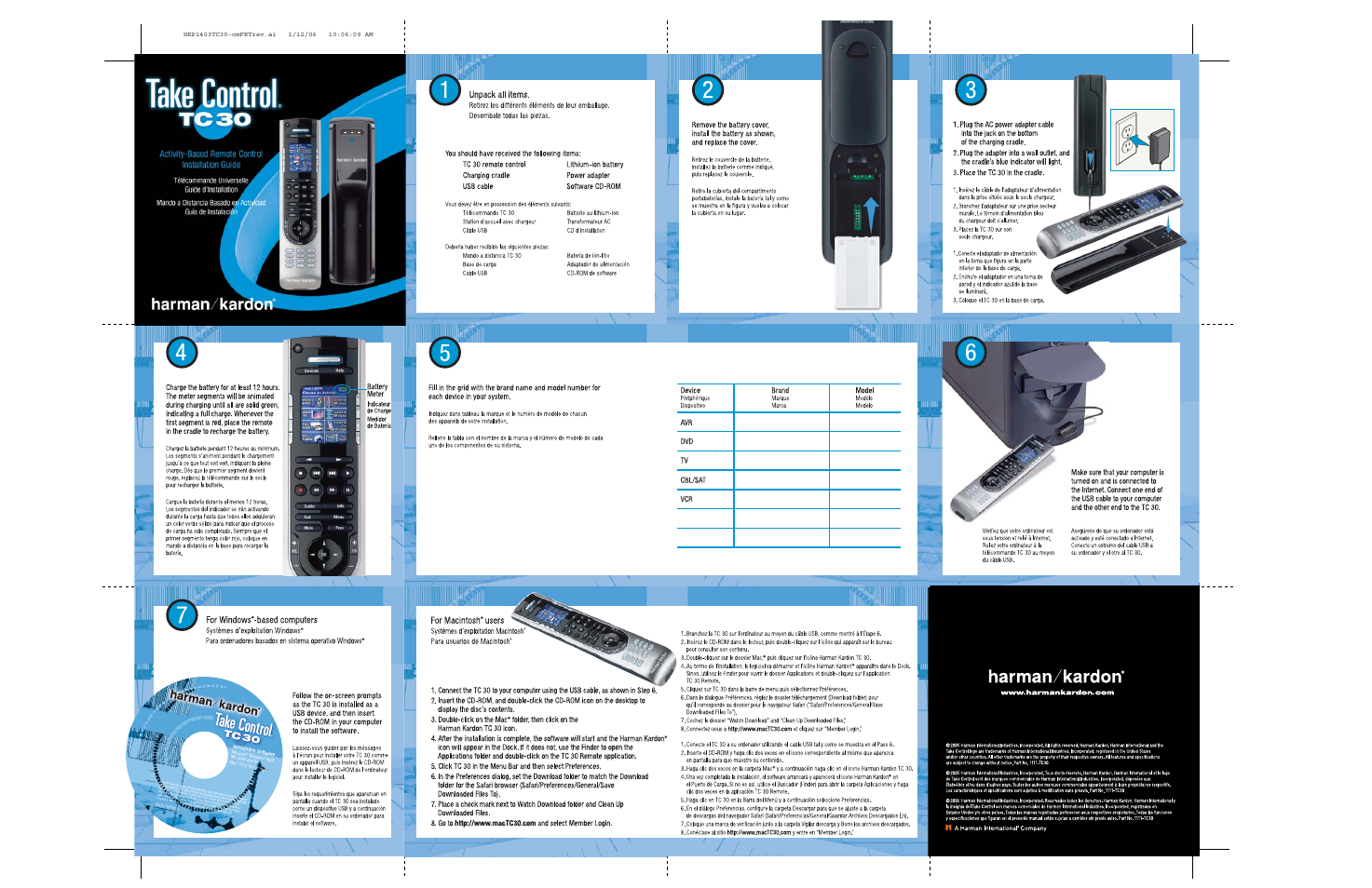 Harman-Kardon TAKE CONTROL TC30 User Manual | 2 pages