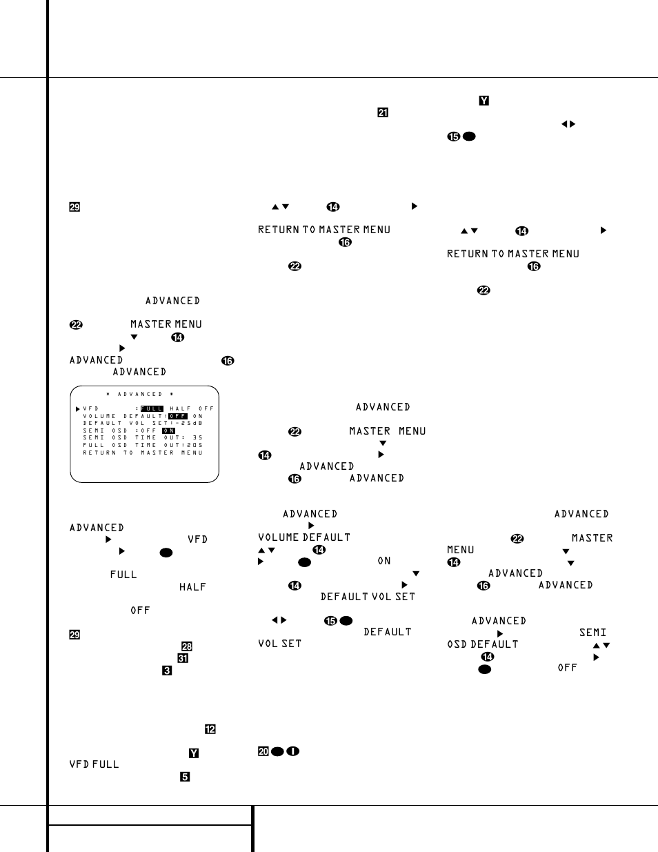 Display brightness, Advanced features, 34 advanced features | Harman-Kardon AVR 520 User Manual | Page 34 / 56