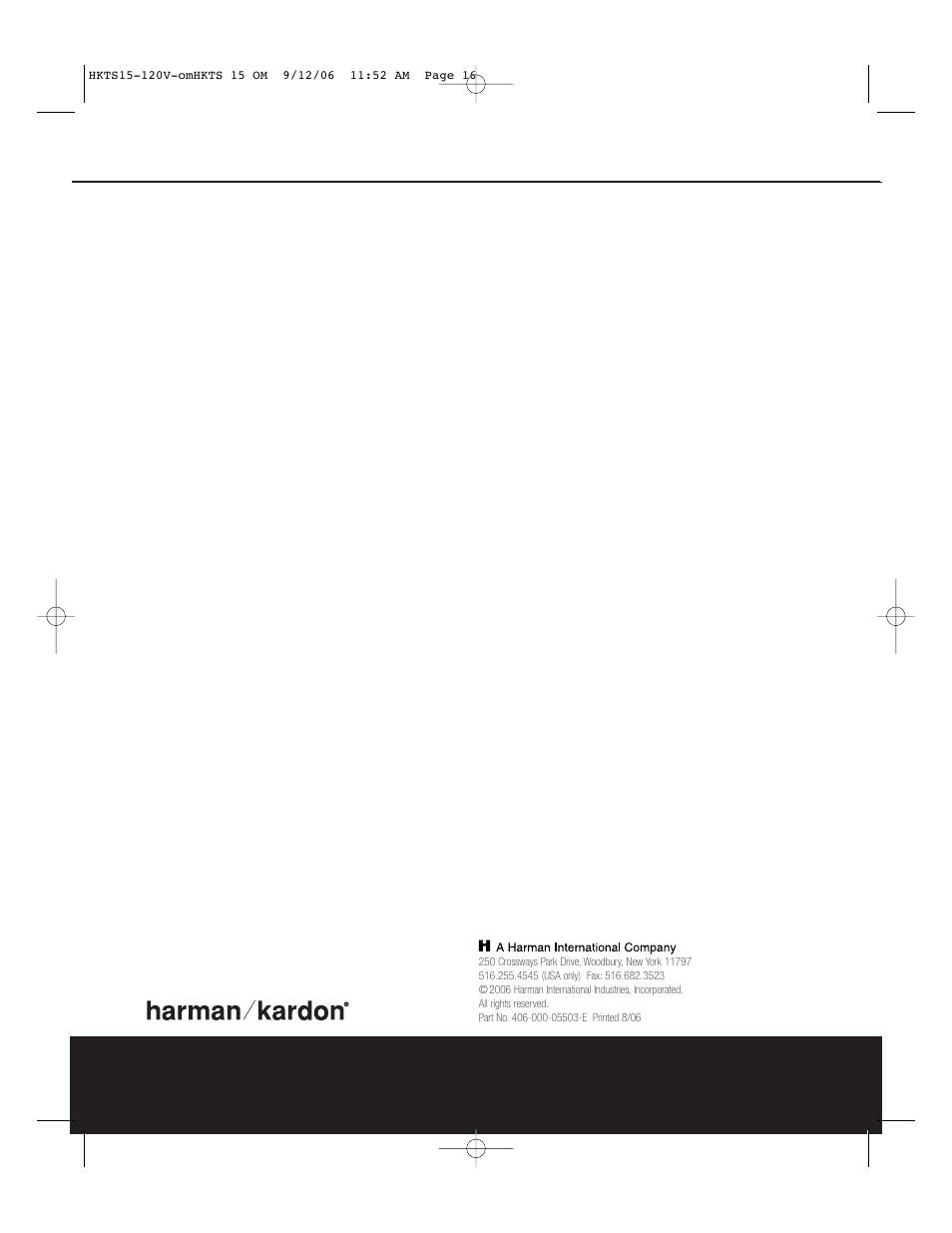 Harman-Kardon HKTS 15 User Manual | Page 16 / 16