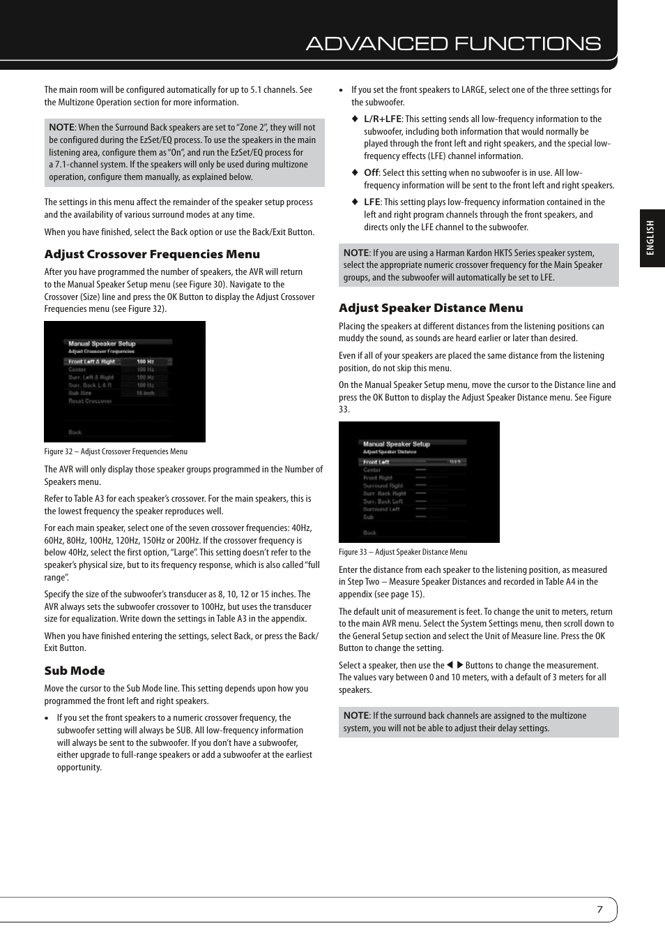 Advanced functions | Harman-Kardon AVR 460 User Manual | Page 7 / 28