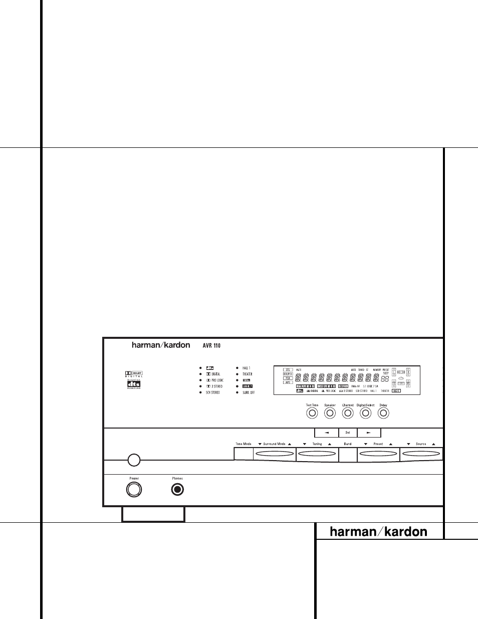 Harman-Kardon AVR 110 User Manual | 56 pages