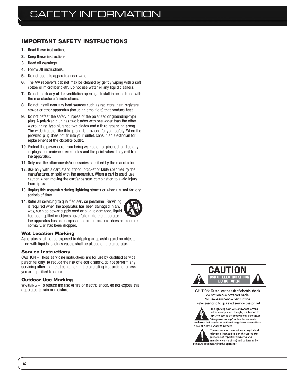 Safety information | Harman-Kardon AVR 3600 User Manual | Page 2 / 66