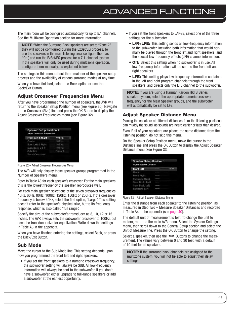 Advanced functions | Harman-Kardon AVR 3600 User Manual | Page 41 / 66