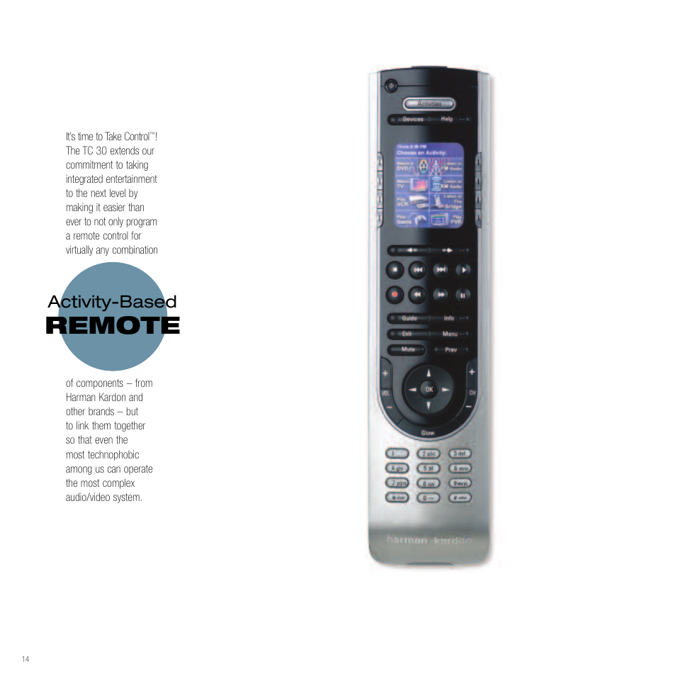 Remote, Activity-based | Harman-Kardon Home Theater System User Manual | Page 14 / 44