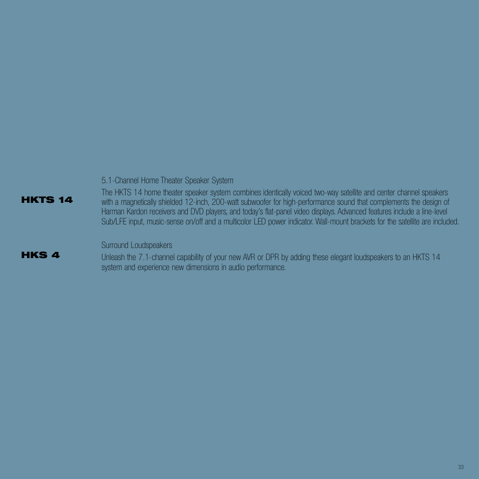 Harman-Kardon Home Theater System User Manual | Page 33 / 44