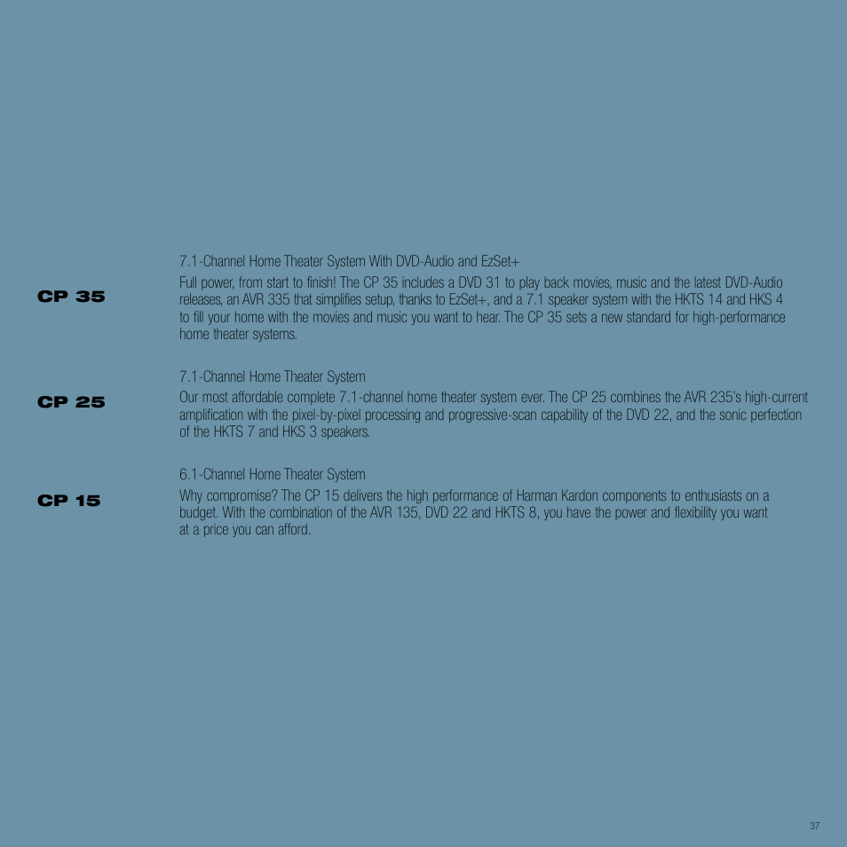 Harman-Kardon Home Theater System User Manual | Page 37 / 44
