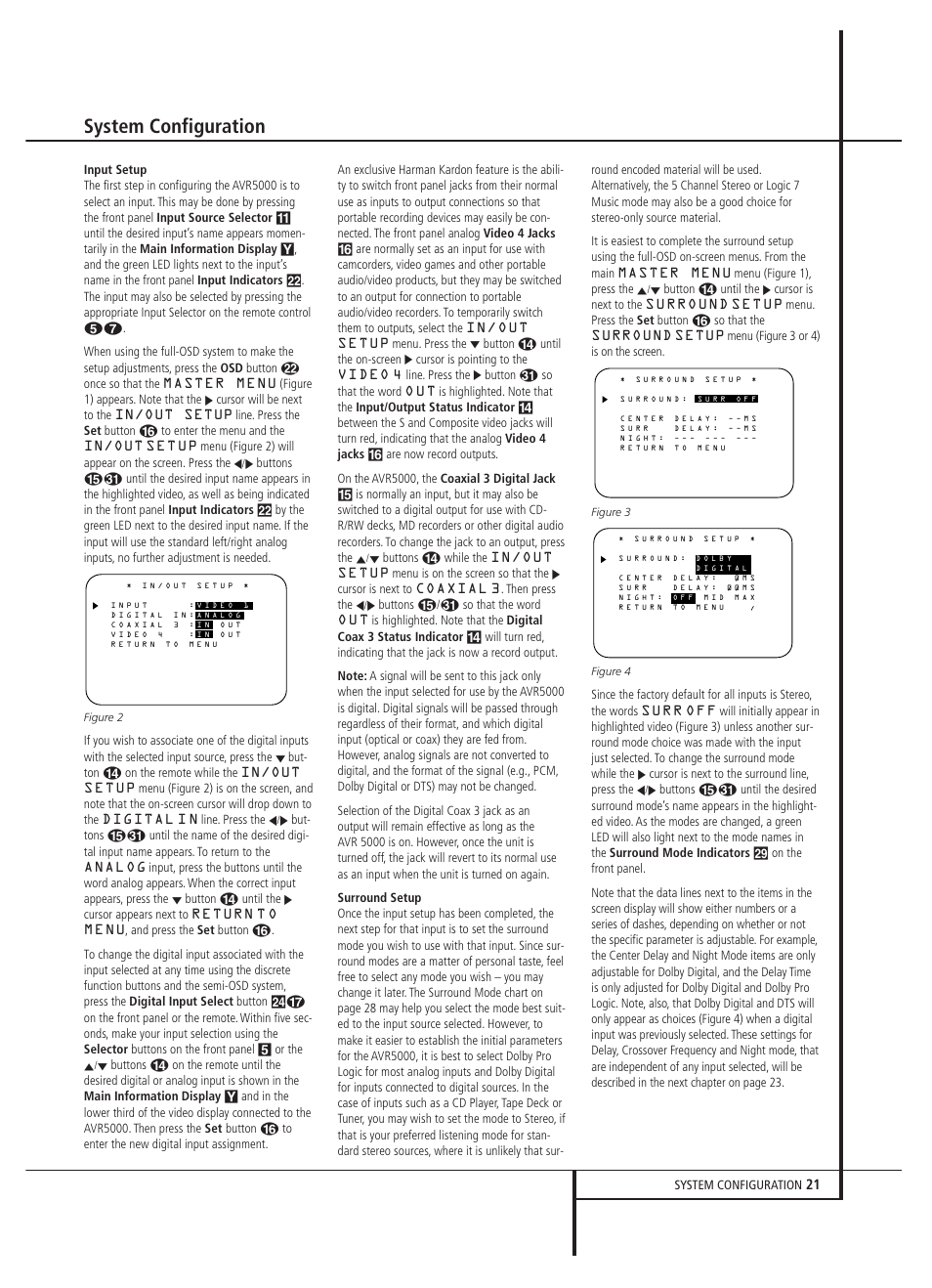 System configuration | Harman-Kardon AVR 5000 User Manual | Page 21 / 58