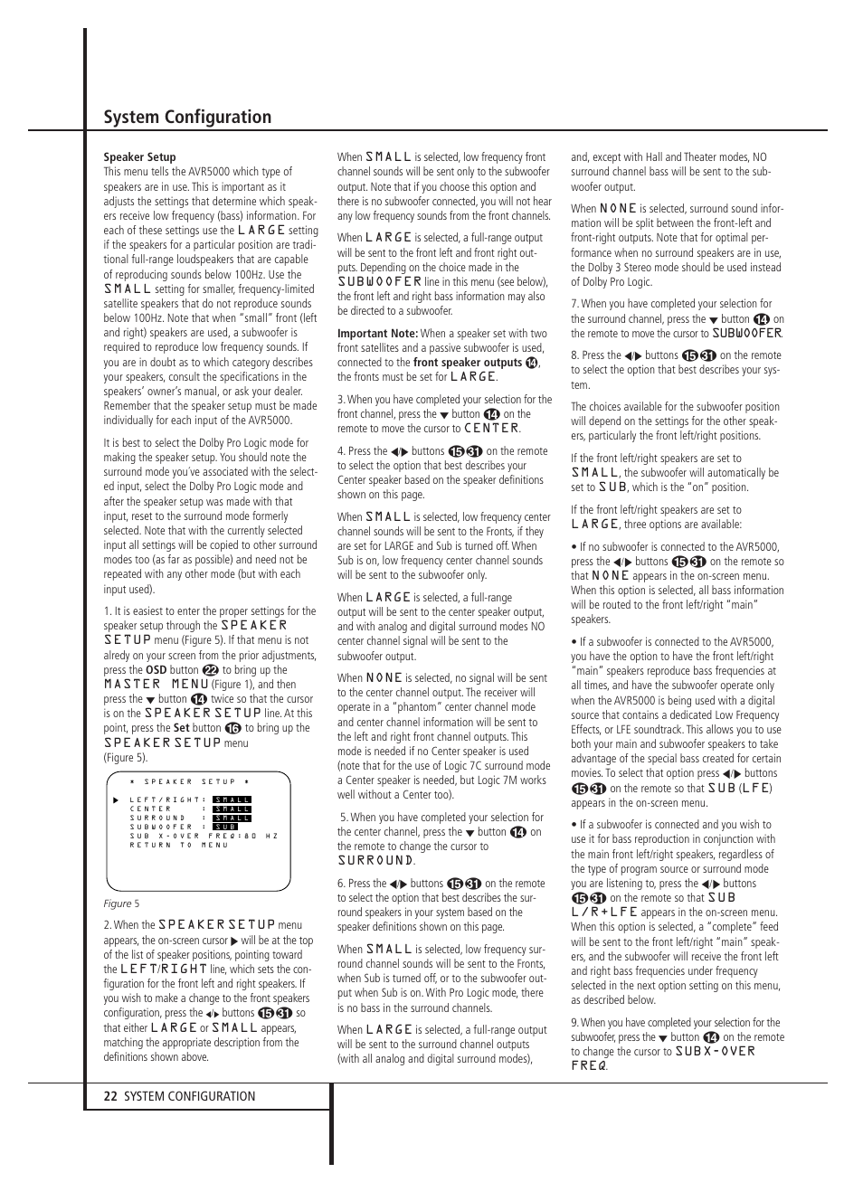 System configuration | Harman-Kardon AVR 5000 User Manual | Page 22 / 58