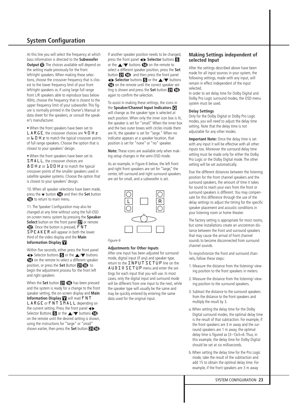 System configuration, Making settings independent of selected input | Harman-Kardon AVR 5000 User Manual | Page 23 / 58