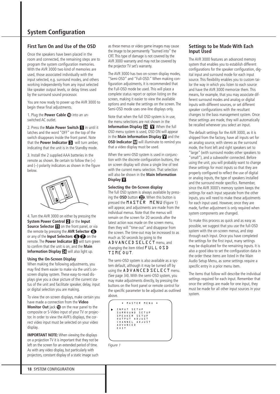 System configuration | Harman-Kardon AVR 3000 User Manual | Page 18 / 52