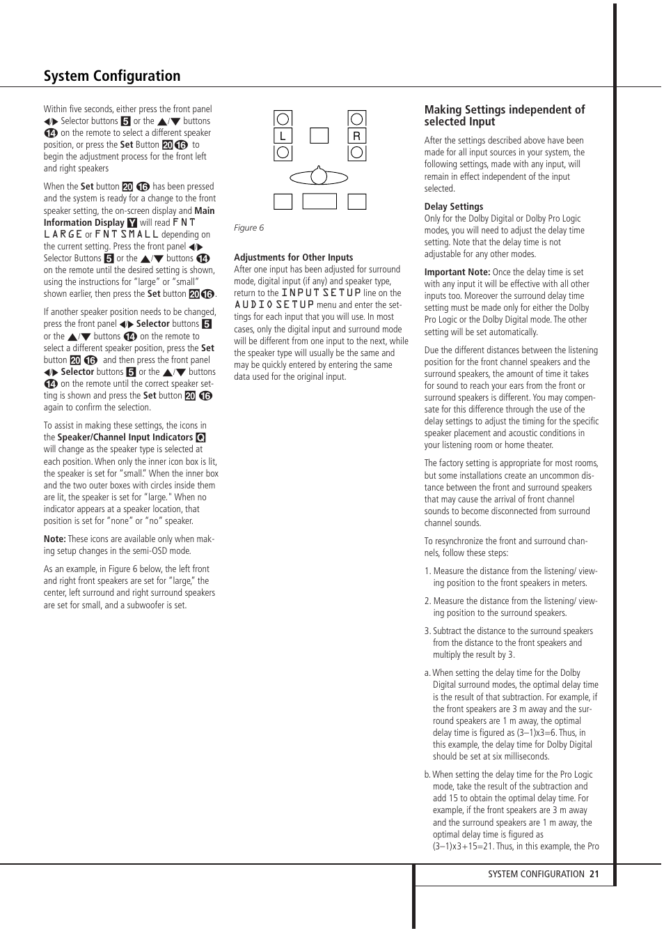 System configuration, Making settings independent of selected input | Harman-Kardon AVR 3000 User Manual | Page 21 / 52