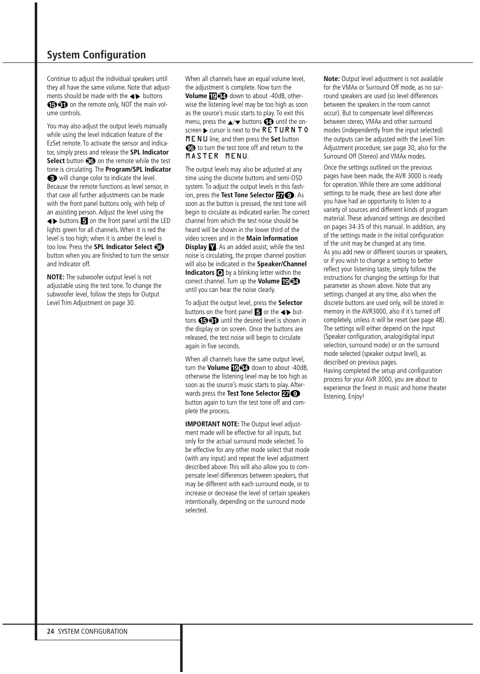 System configuration | Harman-Kardon AVR 3000 User Manual | Page 24 / 52