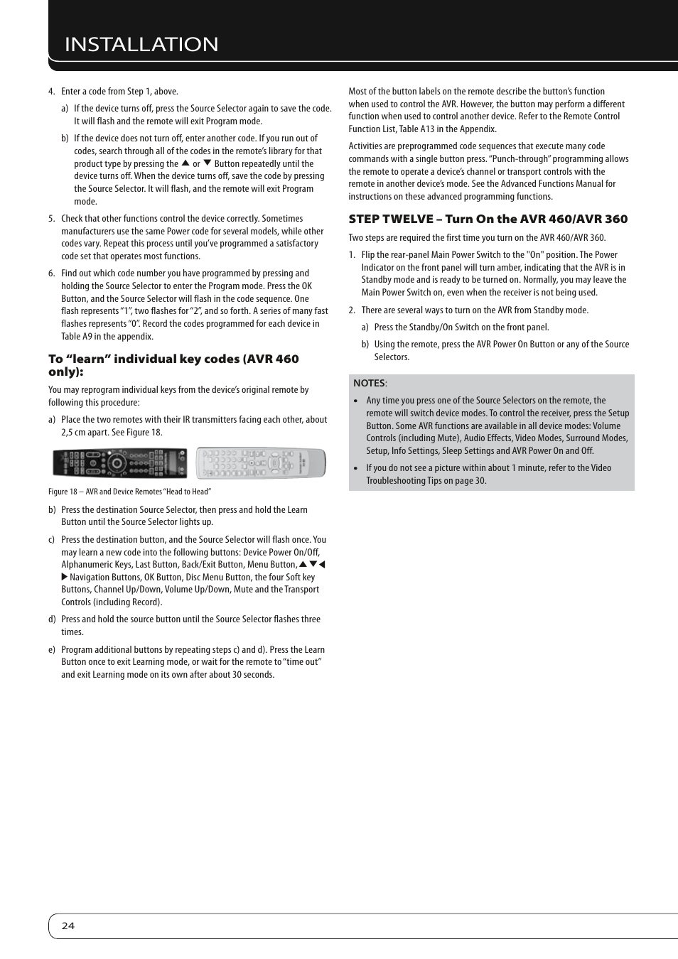 Installation | Harman-Kardon AVR360 User Manual | Page 24 / 38