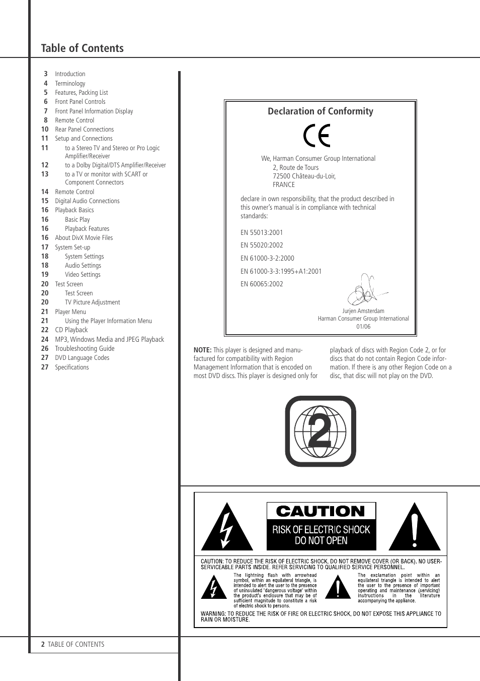 Harman-Kardon DVD 27 User Manual | Page 2 / 28