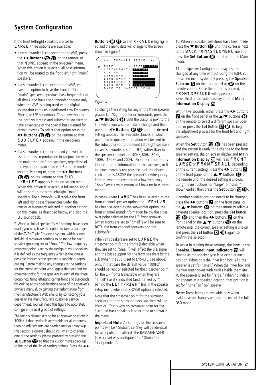 System configuration | Harman-Kardon AVR507 User Manual | Page 21 / 48