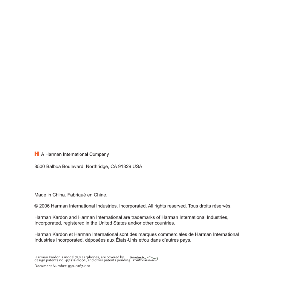 Harman-Kardon EP 730 User Manual | Page 5 / 5