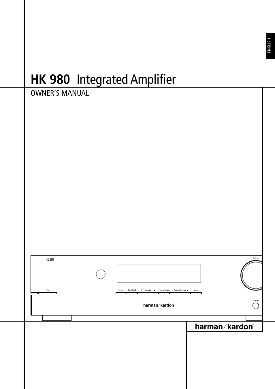 Harman-Kardon HK 980 User Manual | 8 pages