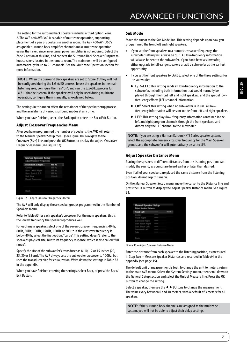 Advanced functions | Harman-Kardon KARDON AVR 460 User Manual | Page 7 / 28