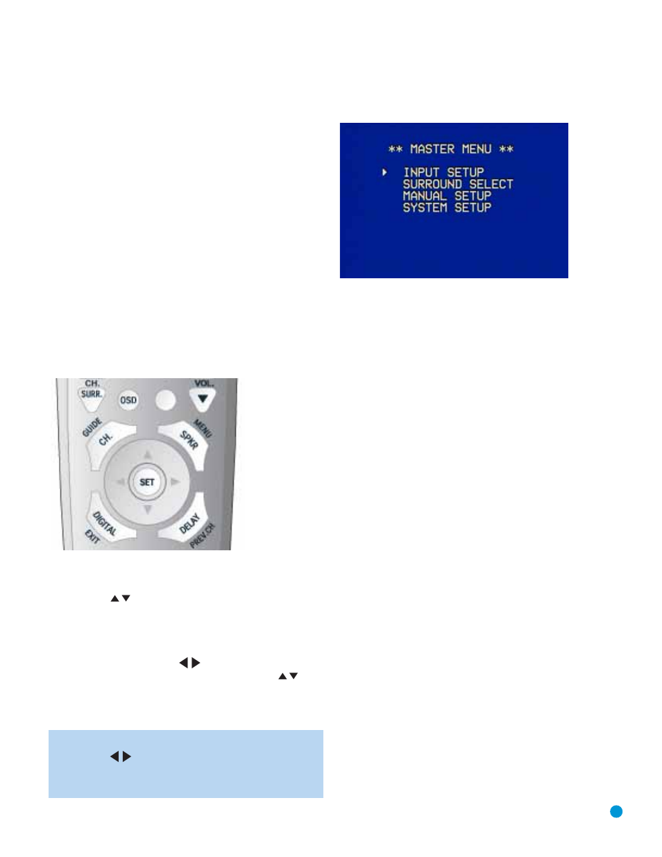 Initial setup, Using the on-screen menu system, Step one – determine speaker size | Harman-Kardon AVR 145 User Manual | Page 25 / 63