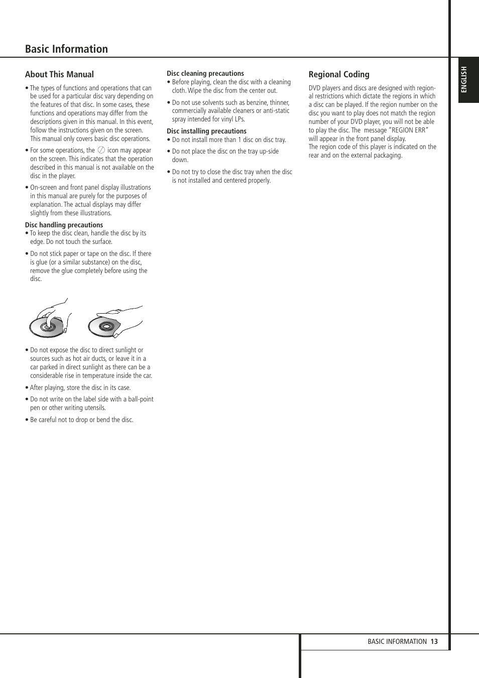 Basic information | Harman-Kardon HS 300 User Manual | Page 13 / 32