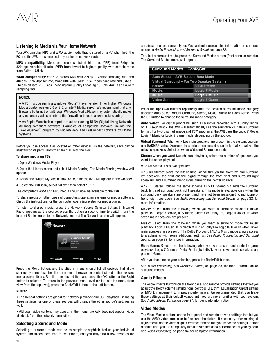 Operating your avr | Harman-Kardon AVR 3650 User Manual | Page 32 / 61