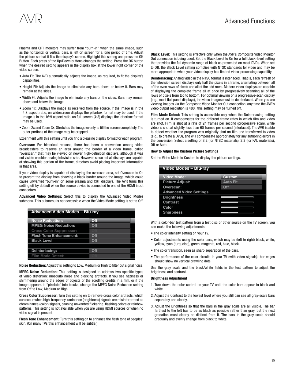 Advanced functions | Harman-Kardon AVR 3650 User Manual | Page 35 / 61