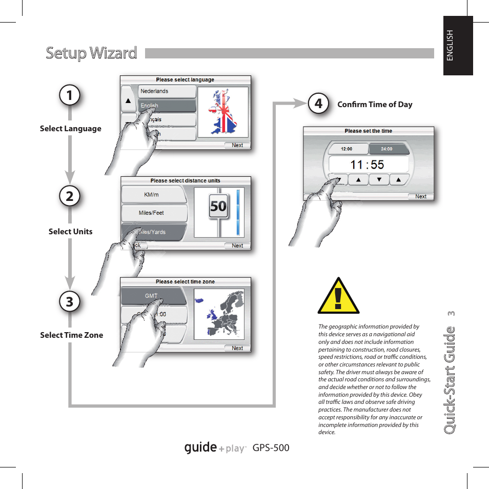 Setup wizard, Qu ic k- s ta rt g u id e quick -star t guide | Harman-Kardon GPS-500 User Manual | Page 3 / 12