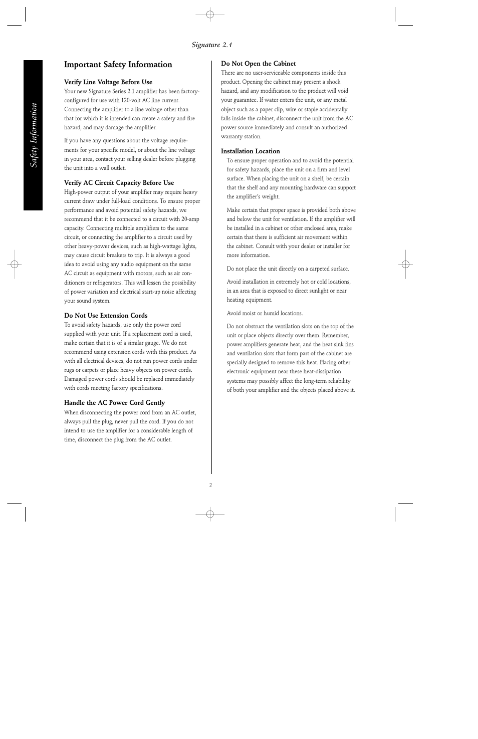 Safety information, Important safety information | Harman-Kardon Signature Series User Manual | Page 4 / 12