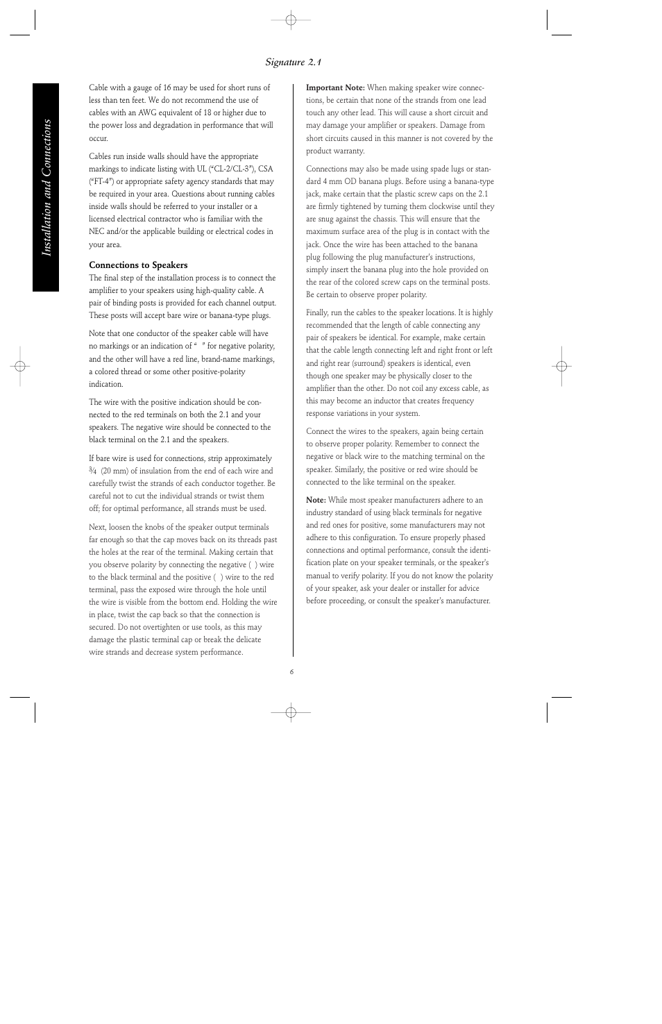 Installation and connections | Harman-Kardon Signature Series User Manual | Page 8 / 12