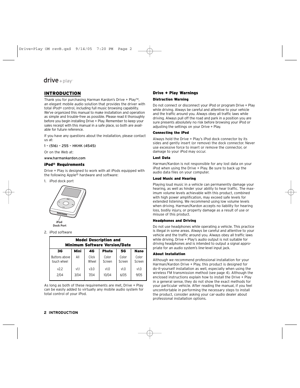 Harman-Kardon Car Stereo System User Manual | Page 2 / 12