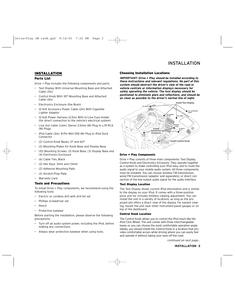 Installation | Harman-Kardon Car Stereo System User Manual | Page 3 / 12