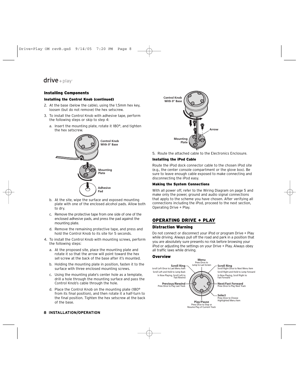Operating drive + play | Harman-Kardon Car Stereo System User Manual | Page 8 / 12