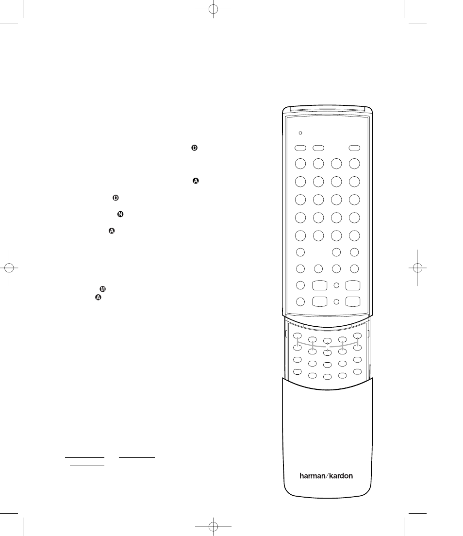 Programming the remote, Code readout, Programmed device functions | Button | Harman-Kardon AVR5 User Manual | Page 26 / 40