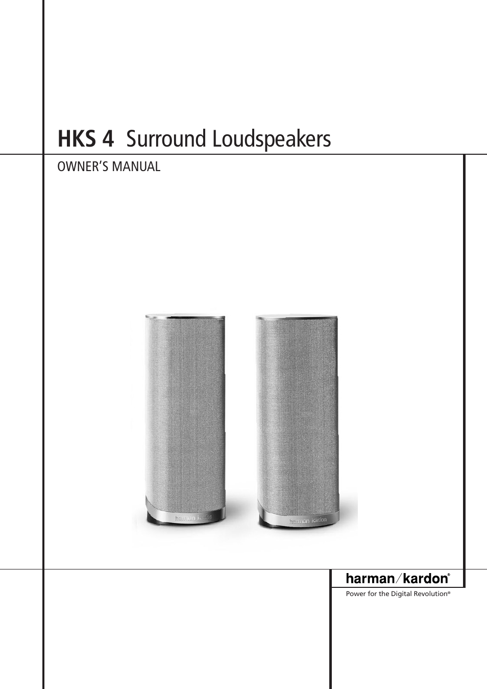 Harman-Kardon HKS 4 User Manual | 8 pages