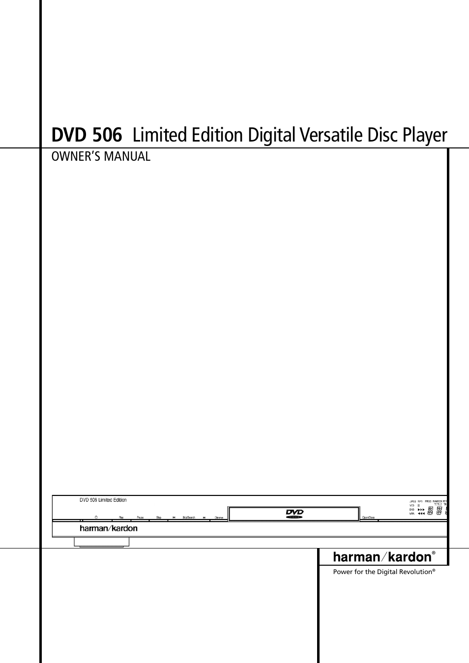 Harman-Kardon DVD 506 User Manual | 22 pages