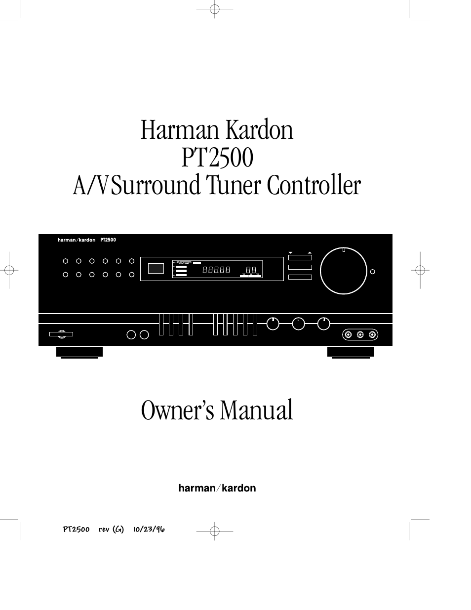 Harman-Kardon PT2500 User Manual | 16 pages