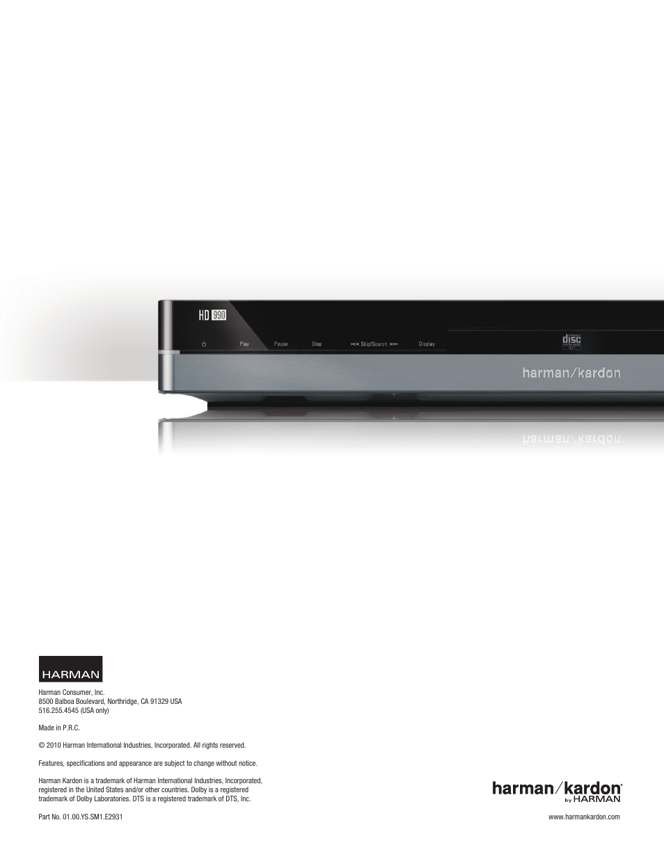Harman-Kardon HD 990 User Manual | Page 16 / 16