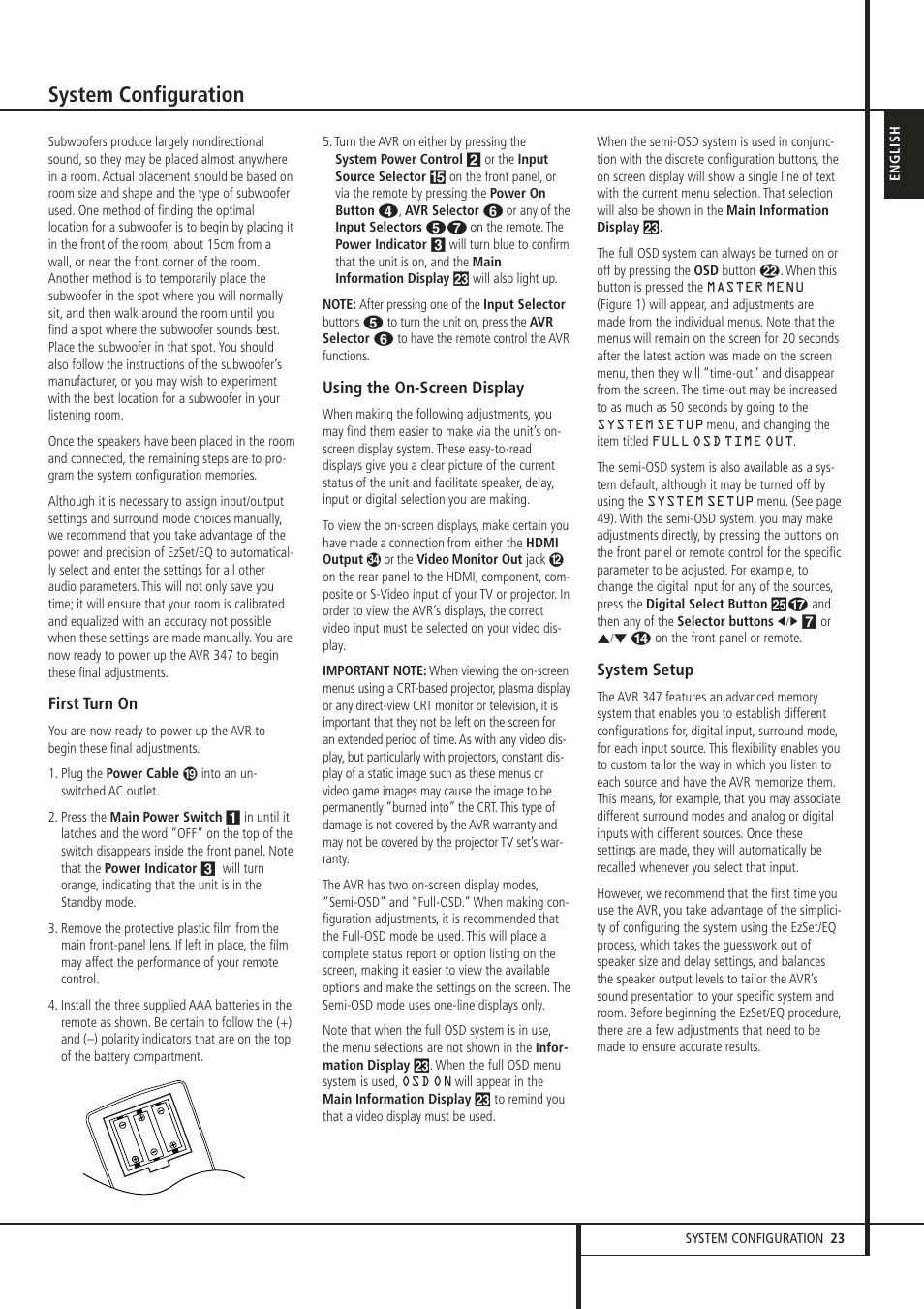 System configuration | Harman-Kardon 347 User Manual | Page 23 / 64