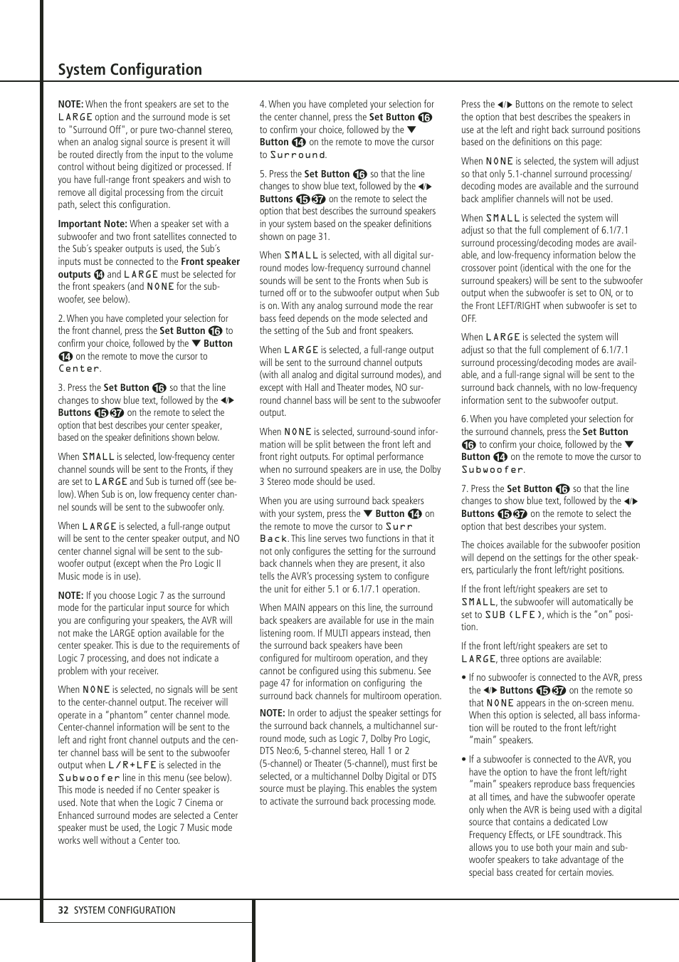 System configuration | Harman-Kardon 347 User Manual | Page 32 / 64