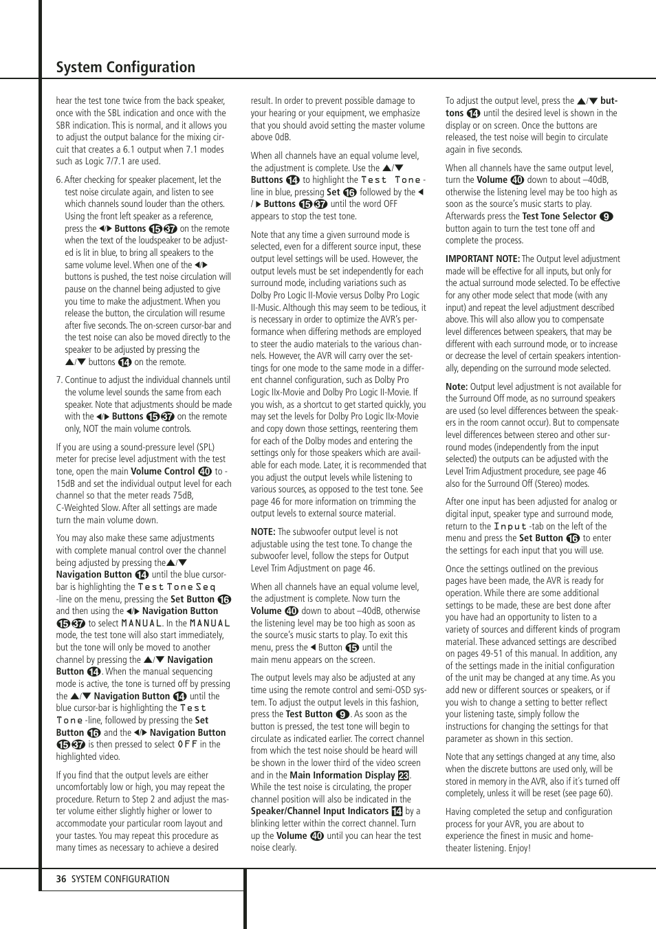 System configuration | Harman-Kardon 347 User Manual | Page 36 / 64