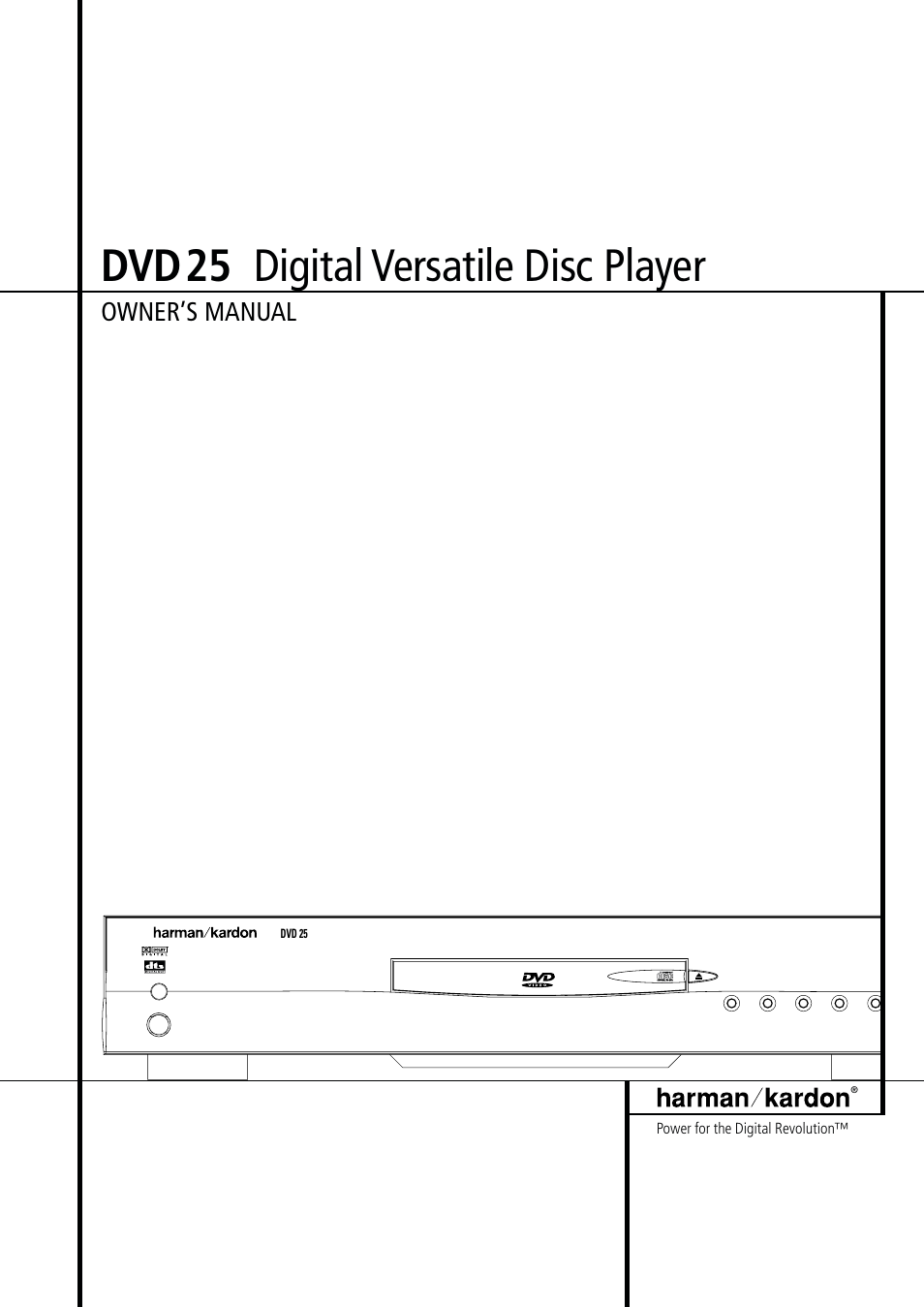 Harman-Kardon DVD 25 User Manual | 33 pages