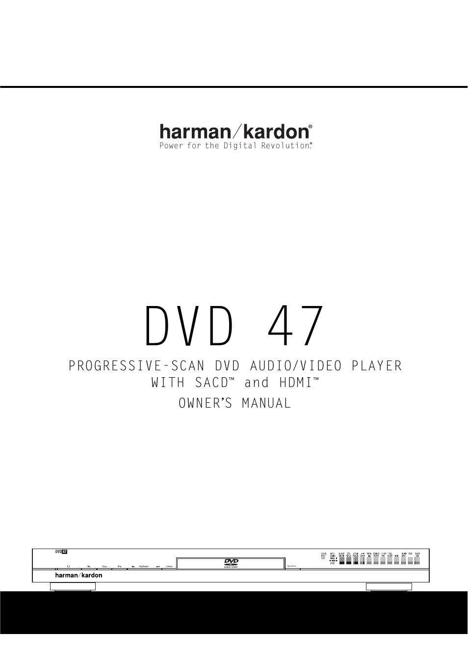 Harman-Kardon DVD47 User Manual | 40 pages