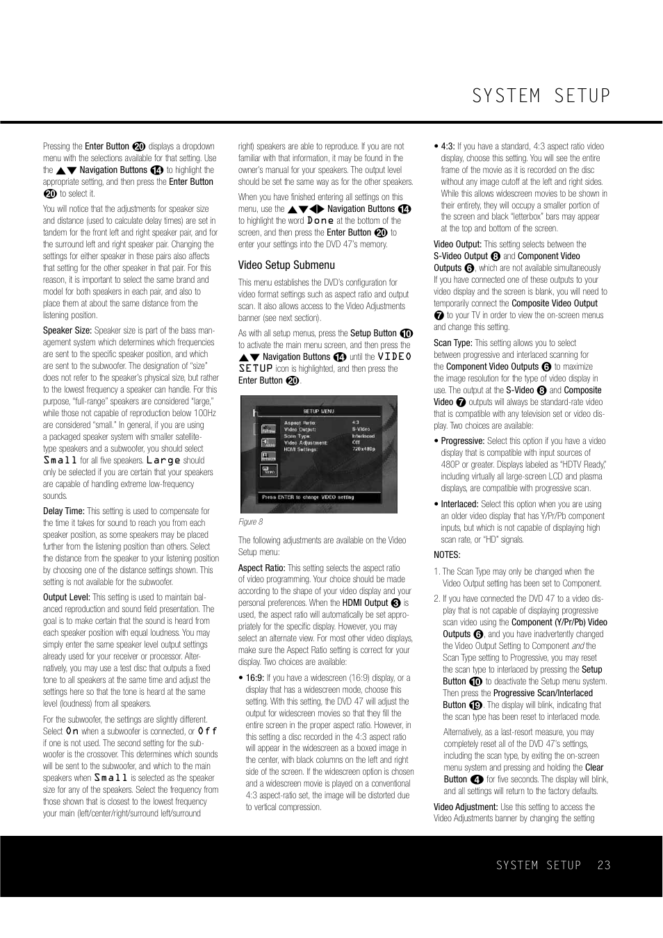 System setup | Harman-Kardon DVD47 User Manual | Page 23 / 40